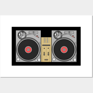 2 Turntables 1 Mixer Posters and Art